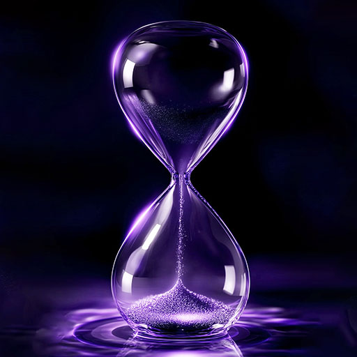 Glowing Purple Hourglass